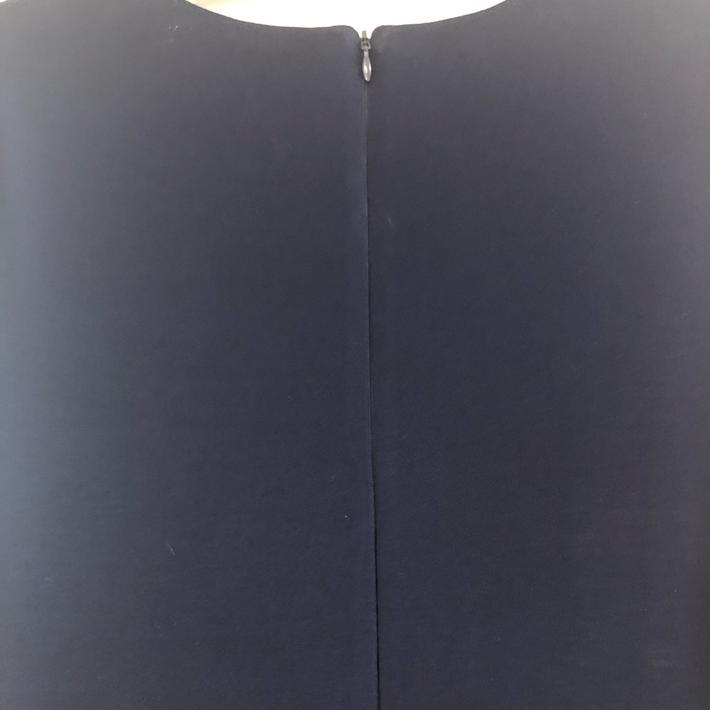 Betsy & Adam Navy Blue Floor Length Ruffled V-neck Gown Stretch Jersey Size 6 - Picture 6 of 7